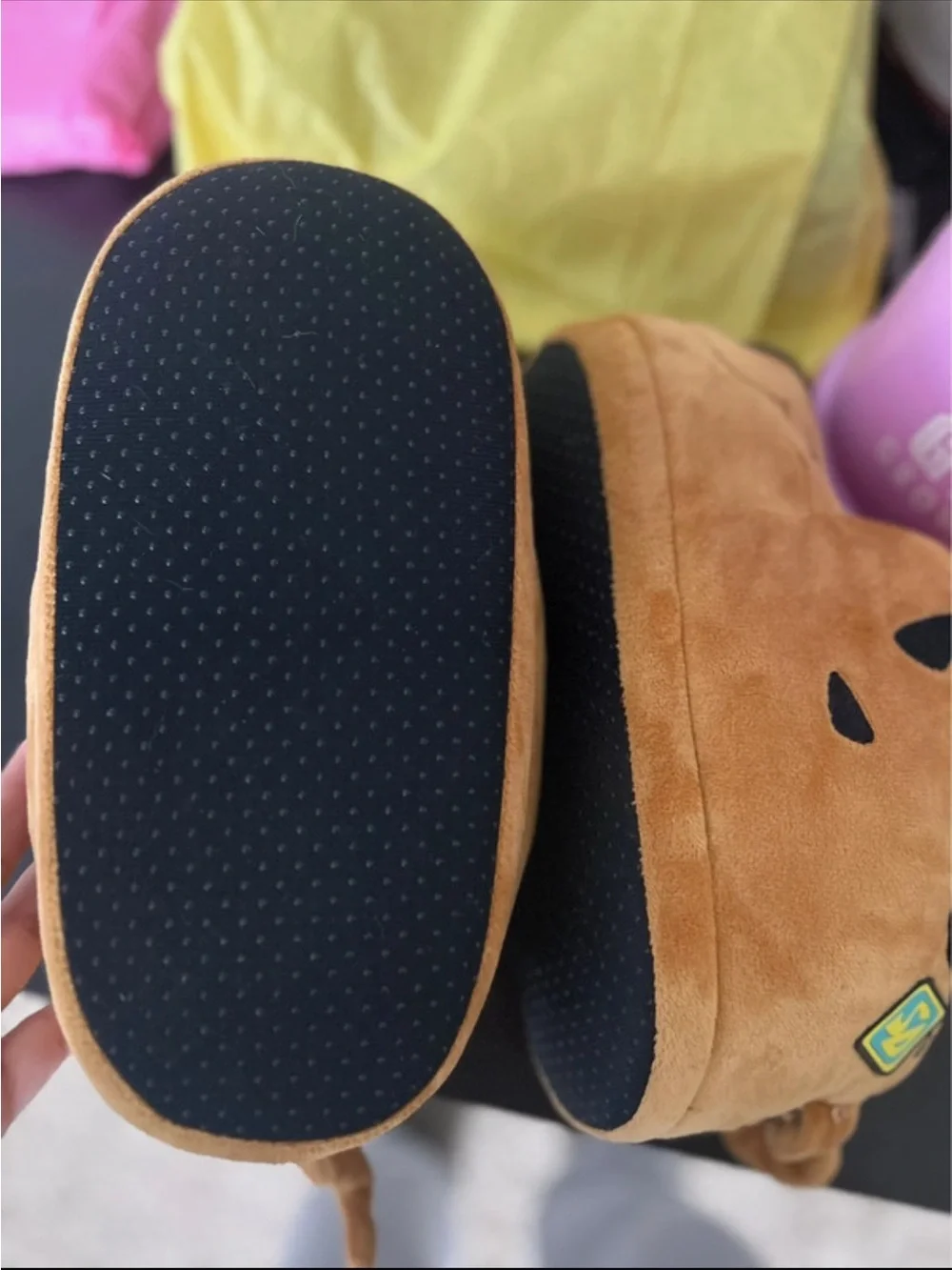 Kids Plush Character Slippers in Tan - Cozy Indoor Slip-Ons